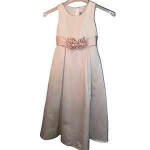 Sweet Beginnings Cream and Blush Flower Girl Dress
